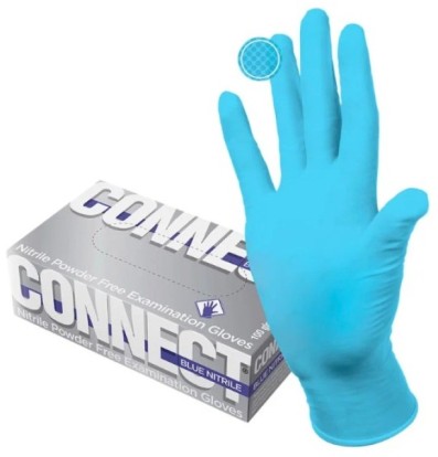 Перчатки CONNECT  ULTRA nitrile (M) - нитриловые, текстурированные (100пар), TOP GLOVE / Малайзия